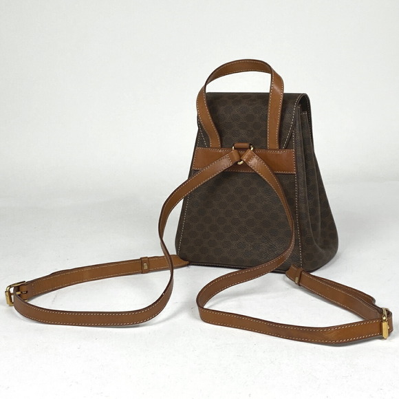 Celine Macadam Pattern Canvas Rucksack Daypack Brown - Picture 2 of 8